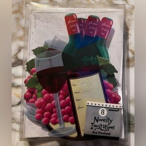 Amscan Wine and Grapes Party Invitations 8 total BRAND NEW